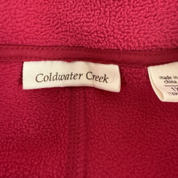 Coldwater Creek Women's 1X Fleece Jacket Coat Full Zip PInk - Picture 4 of 6